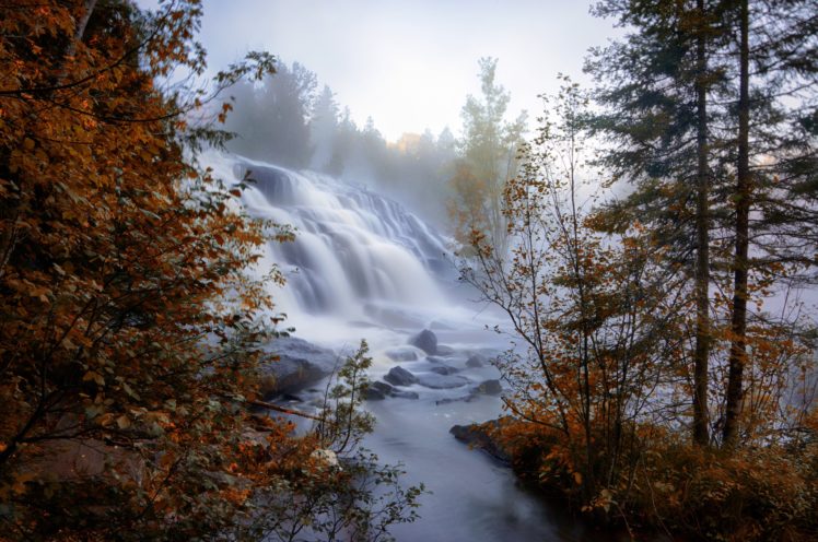 nature, Fall, Water, Waterfall, Trees HD Wallpaper Desktop Background