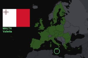 Europe, Map, Malta, Flag