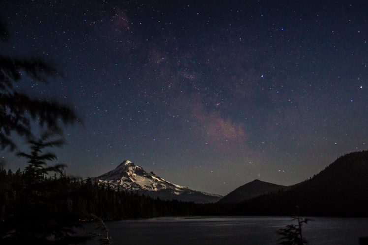 mountains, Night, Starry night, Landscape HD Wallpaper Desktop Background