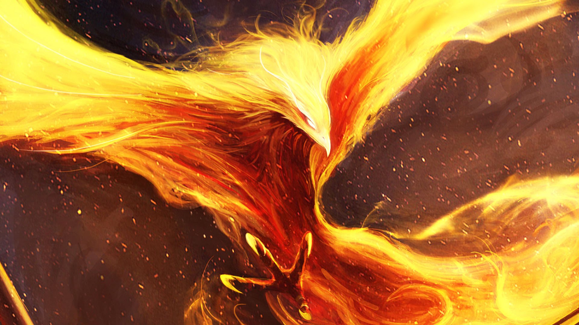 phoenix, Digital art Wallpaper