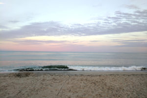 beach, Waves, Sea, Sunset, Clouds