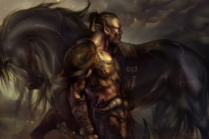 warrior, Digital art, Fantasy art, Orc, Horse