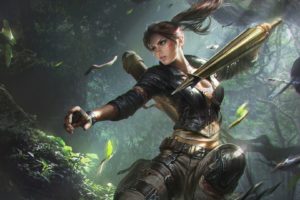 women, Lara Croft, Ponytail, Digital art, Tomb Raider, Video games