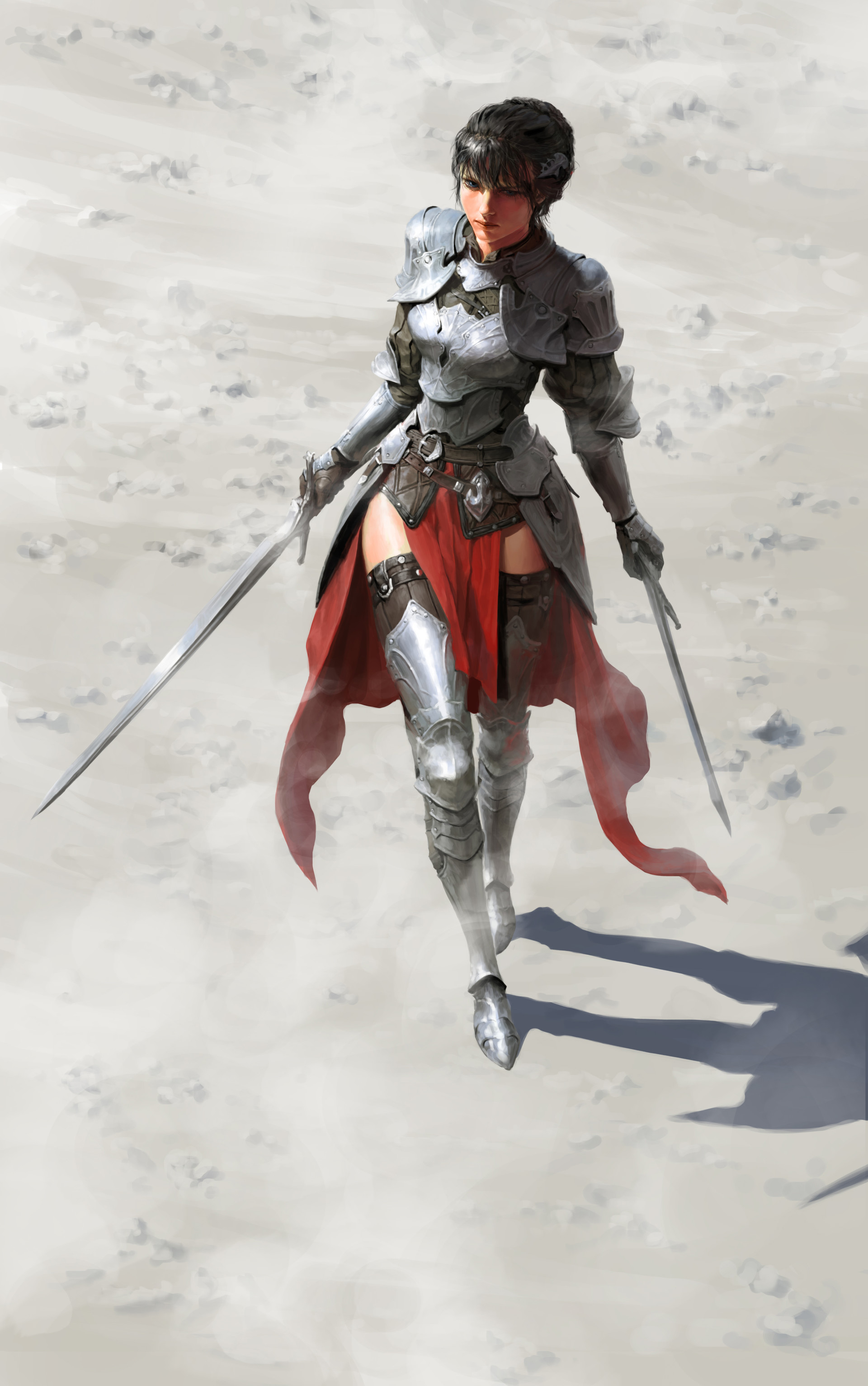 warrior, Knight, Fantasy art, Armor, Portrait display, Fantasy girl Wallpaper