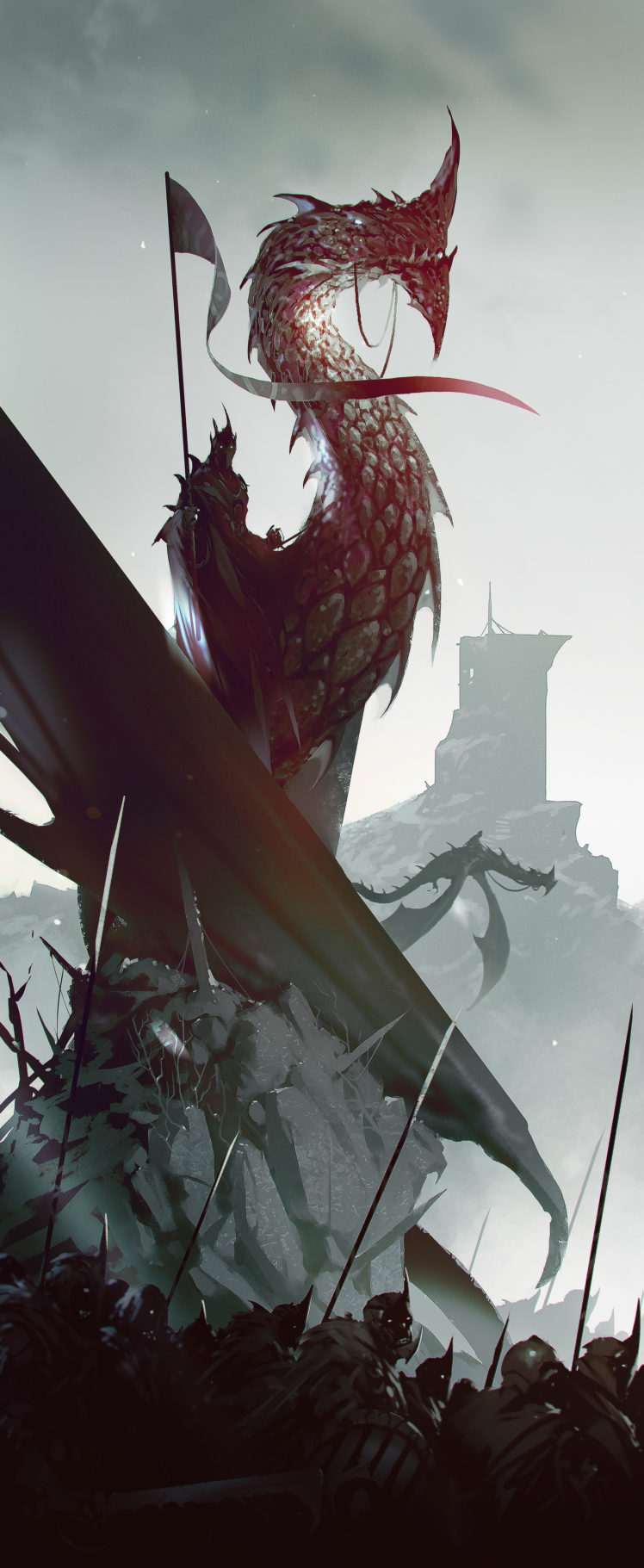 warrior, Knight, Fantasy art, Dragon HD Wallpaper Desktop Background