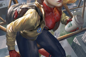 fantasy art, Spiderwoman, Spider Man, Starbucks
