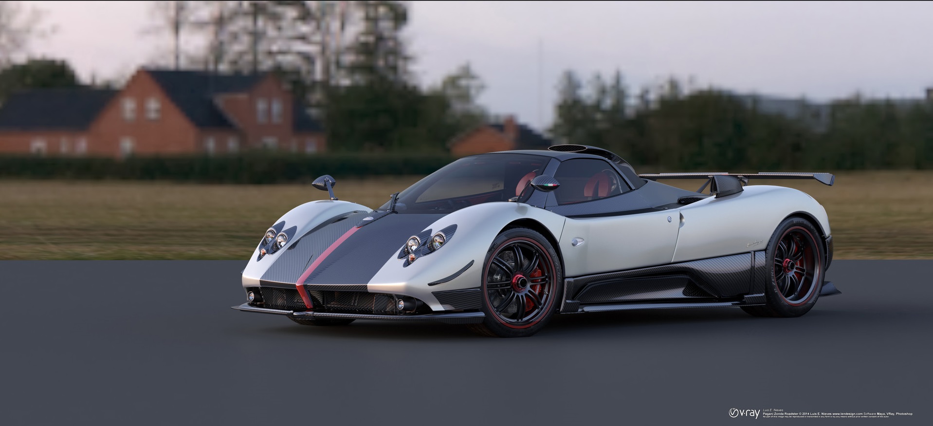 Luis Nieves, Car, City, Depth of field, 3d design Wallpaper