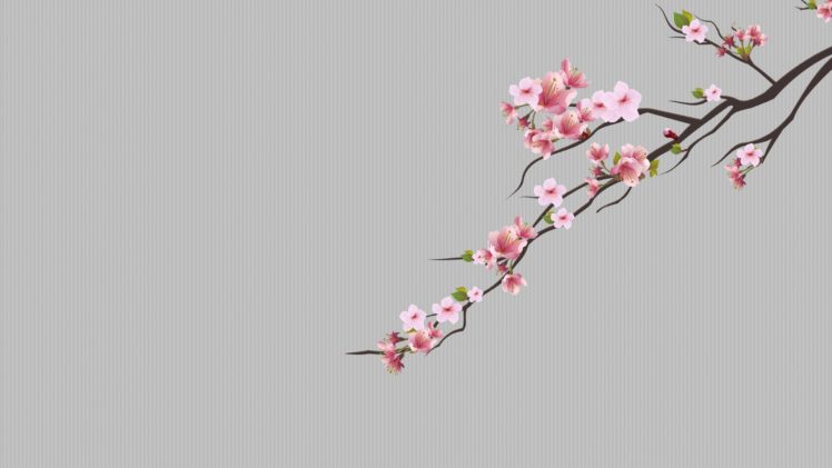 cherry trees, Cherry blossom, Minimalism, Dots, Pink flower HD Wallpaper Desktop Background
