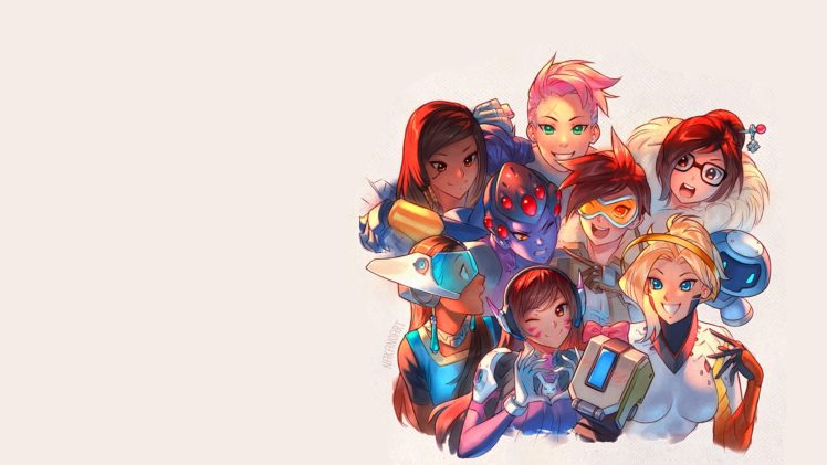 Wallpaper overwatch, online game, all characters, anniversary desktop  wallpaper, hd image, picture, background, 1ef732 | wallpapersmug