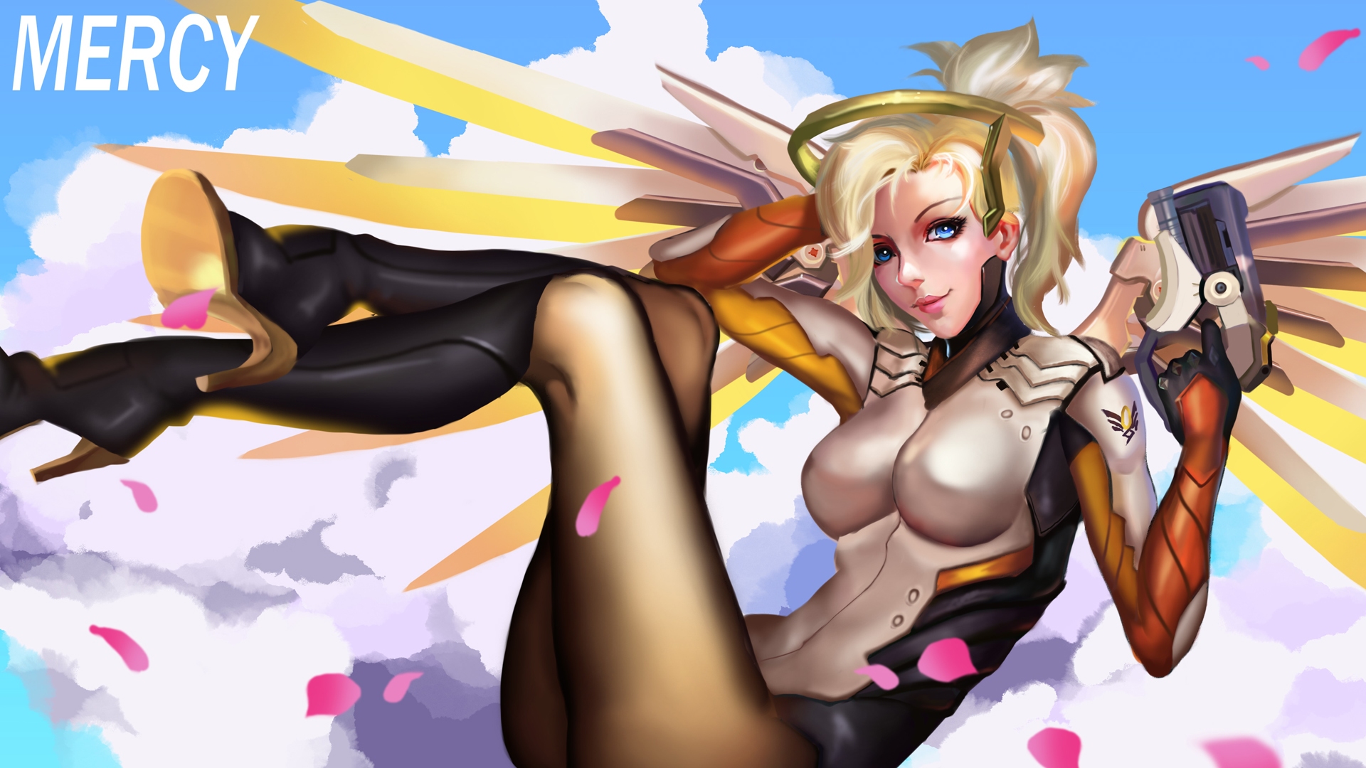 Overwatch, Video games, Mercy (Overwatch), Digital art Wallpaper