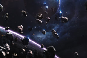 Meteorites. Deep Space Image, Science Fiction Fantasy In High Re