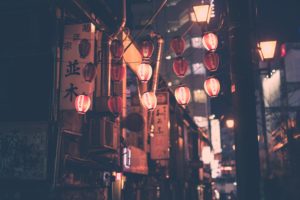 Asia, Japan, Culture, Japanese culture, Street light, Graffiti, Lamp, Night, Masashi Wakui