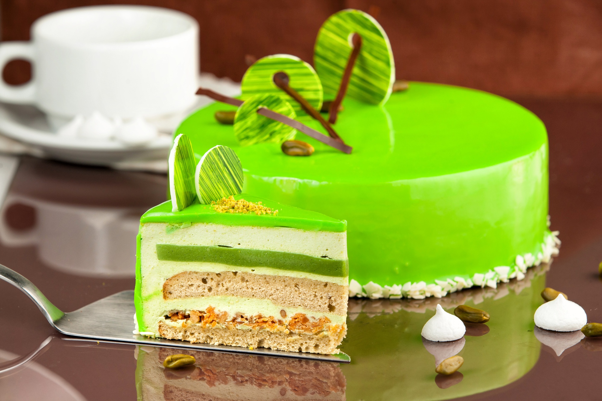 cake, Food, Green Wallpaper