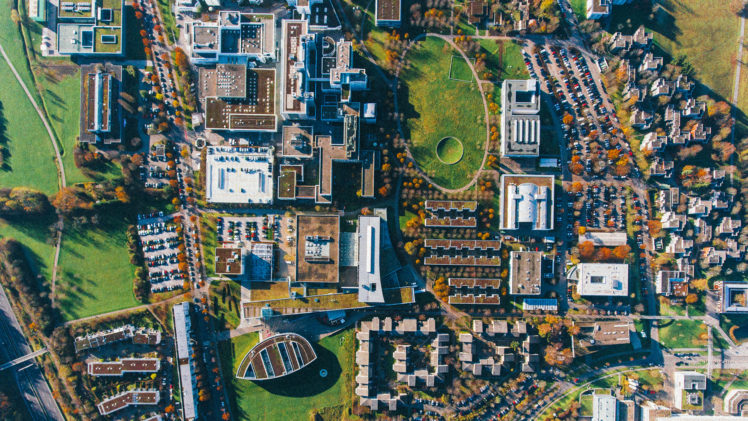 aerial view, Building, Cityscape, Stuttgart, Stuttgart Media University HD Wallpaper Desktop Background