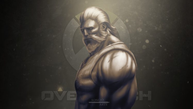 Reinhardt (Overwatch), Reinhardt Wilhelm, Beards, Beard, White hair, Video games, Overwatch, Muscular HD Wallpaper Desktop Background