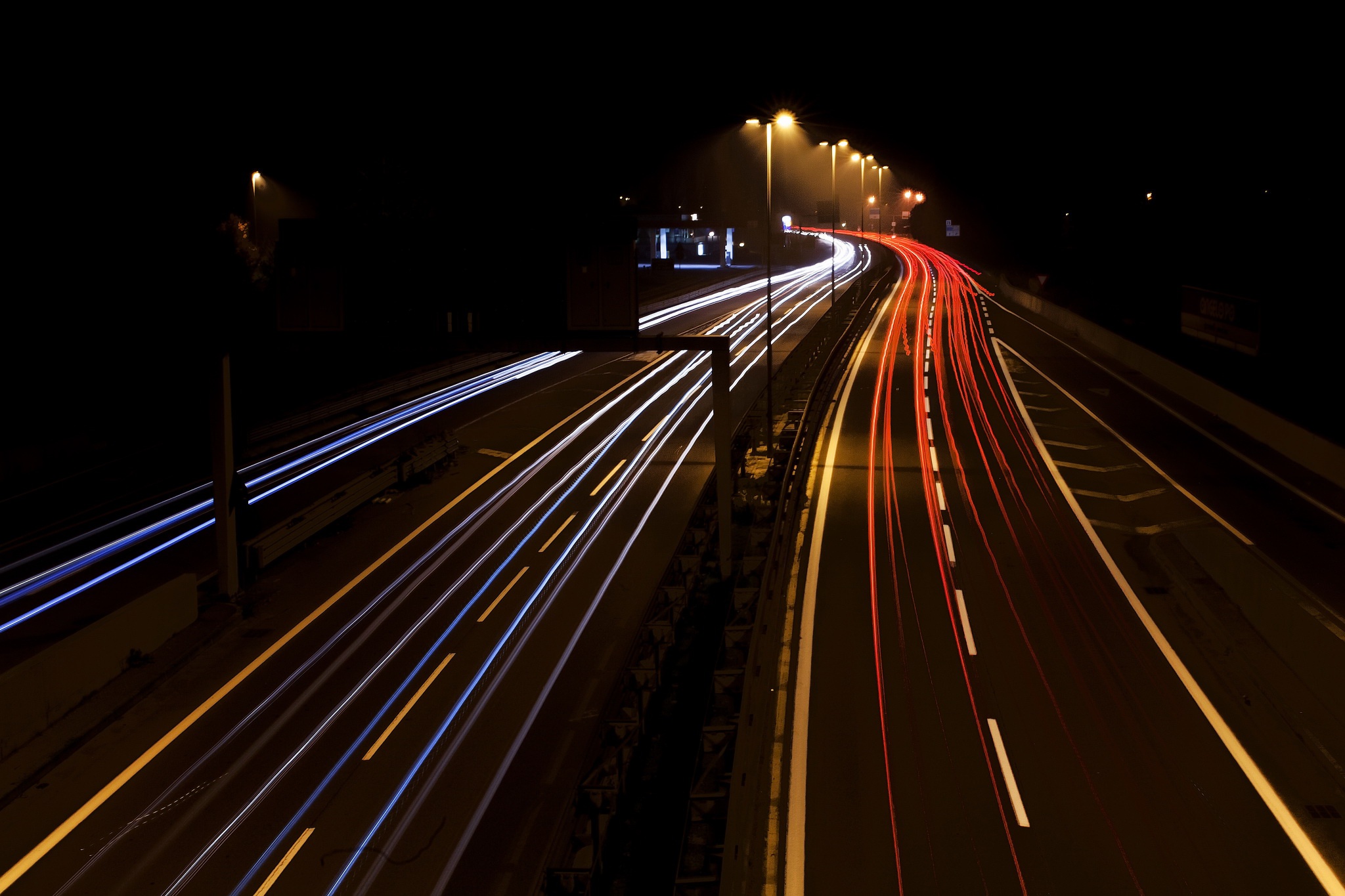 night, Long exposure, Road, Traffic Wallpaper