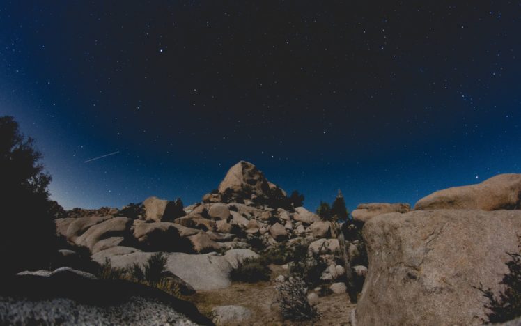rocks, Night, Starry night, Nature HD Wallpaper Desktop Background