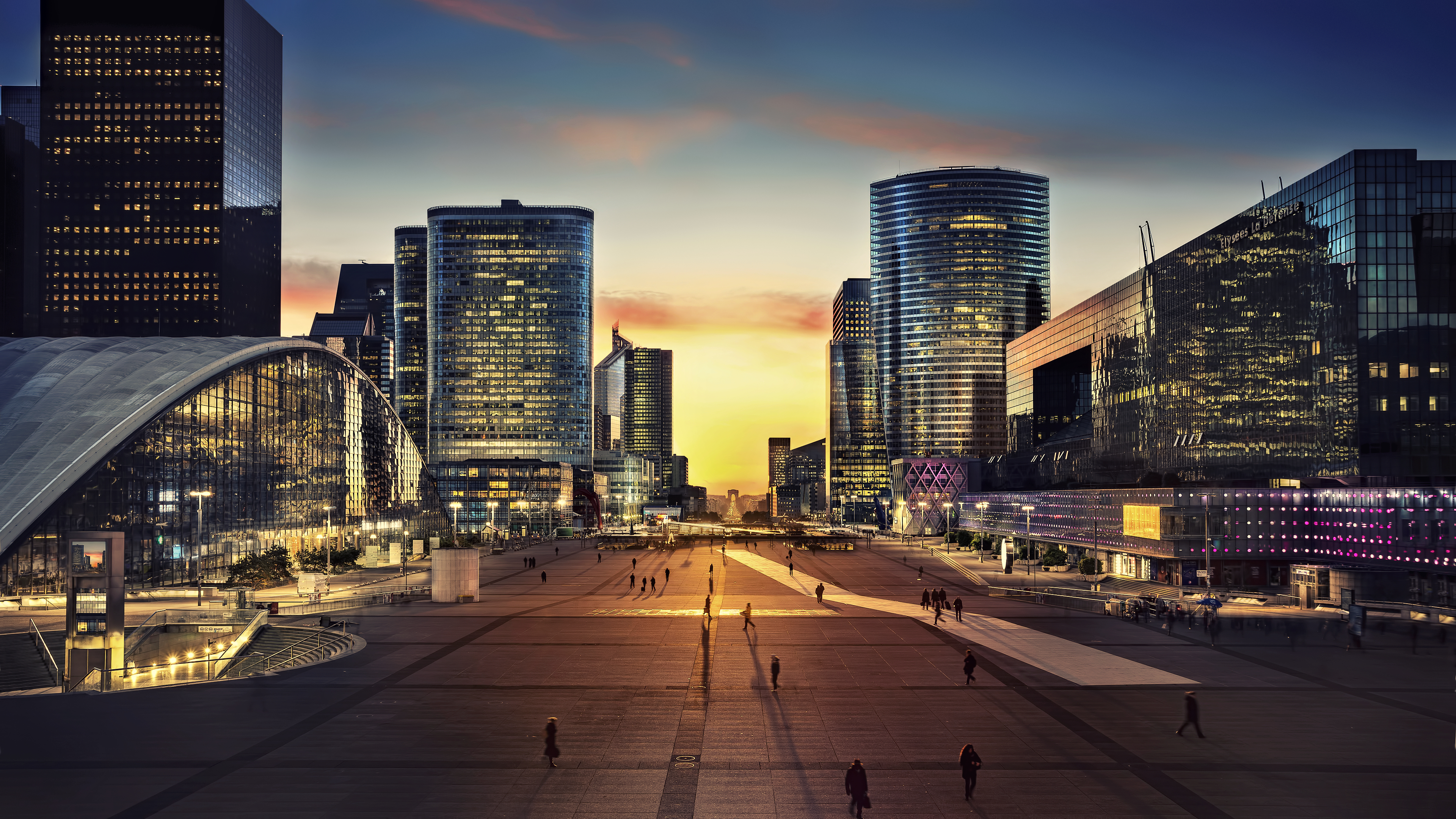 cityscape, City, Urban, Sunset, Paris, France, Architecture, Arc de Triomphe, Capital Wallpaper