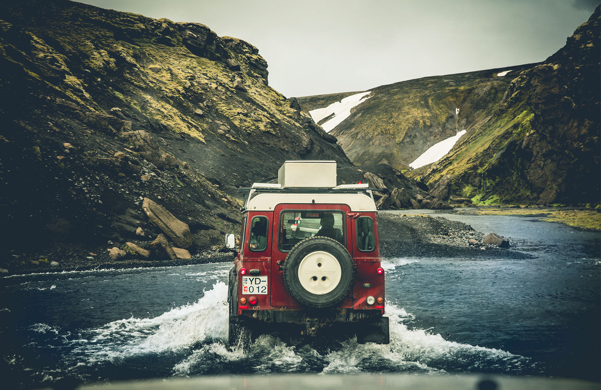 car, Vehicle, Landscape, Land Rover, Iceland, Water, Mountains Wallpaper