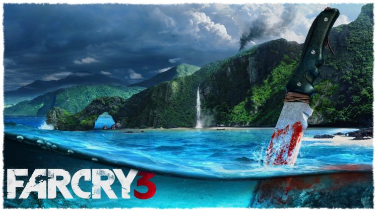 video games, Digital art, Beach, Knife, Island, Sea, Ubisoft, Far Cry, Far Cry 3, Nature, Water, Split view HD Wallpaper Desktop Background