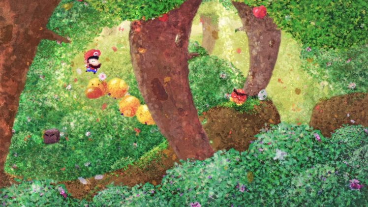 Goomba, Digital art, Super Mario, Forest, Video games HD Wallpaper Desktop Background