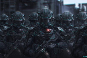 science fiction, War, Army gear, Helmet, Armor