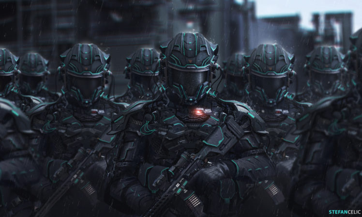 science fiction, War, Army gear, Helmet, Armor HD Wallpaper Desktop Background
