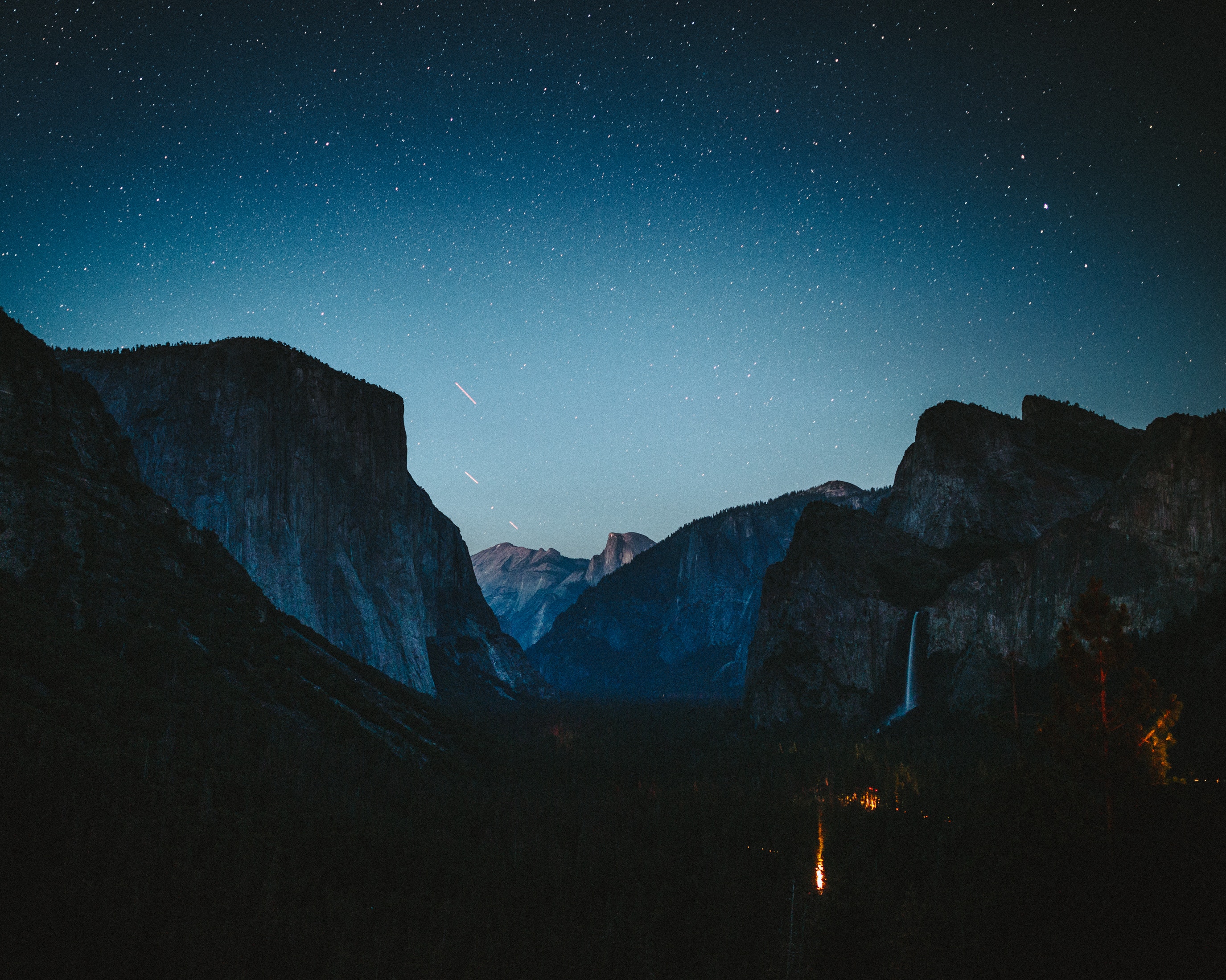 nature, Mountains, Stars, Trees Wallpaper