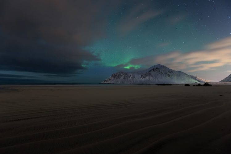 nature, Snow, Mountains, Sand, Landscape, Aurora  borealis HD Wallpaper Desktop Background