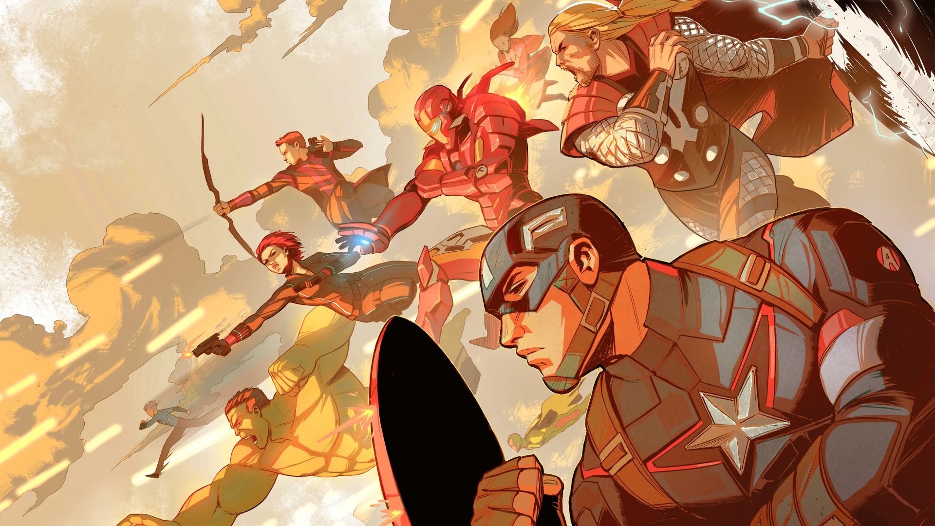 Black Widow, The Avengers, Captain America, Iron Man, Thor, Hulk Wallpaper