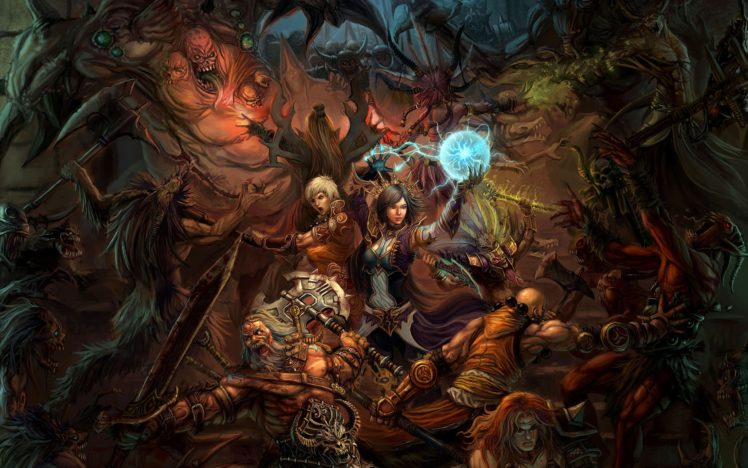 sorceress, Knight, Wizard, Diablo 3: Reaper of Souls, Barbarian, Wizard (Diablo), Diablo HD Wallpaper Desktop Background