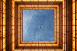 sky, Airplane, Construction site