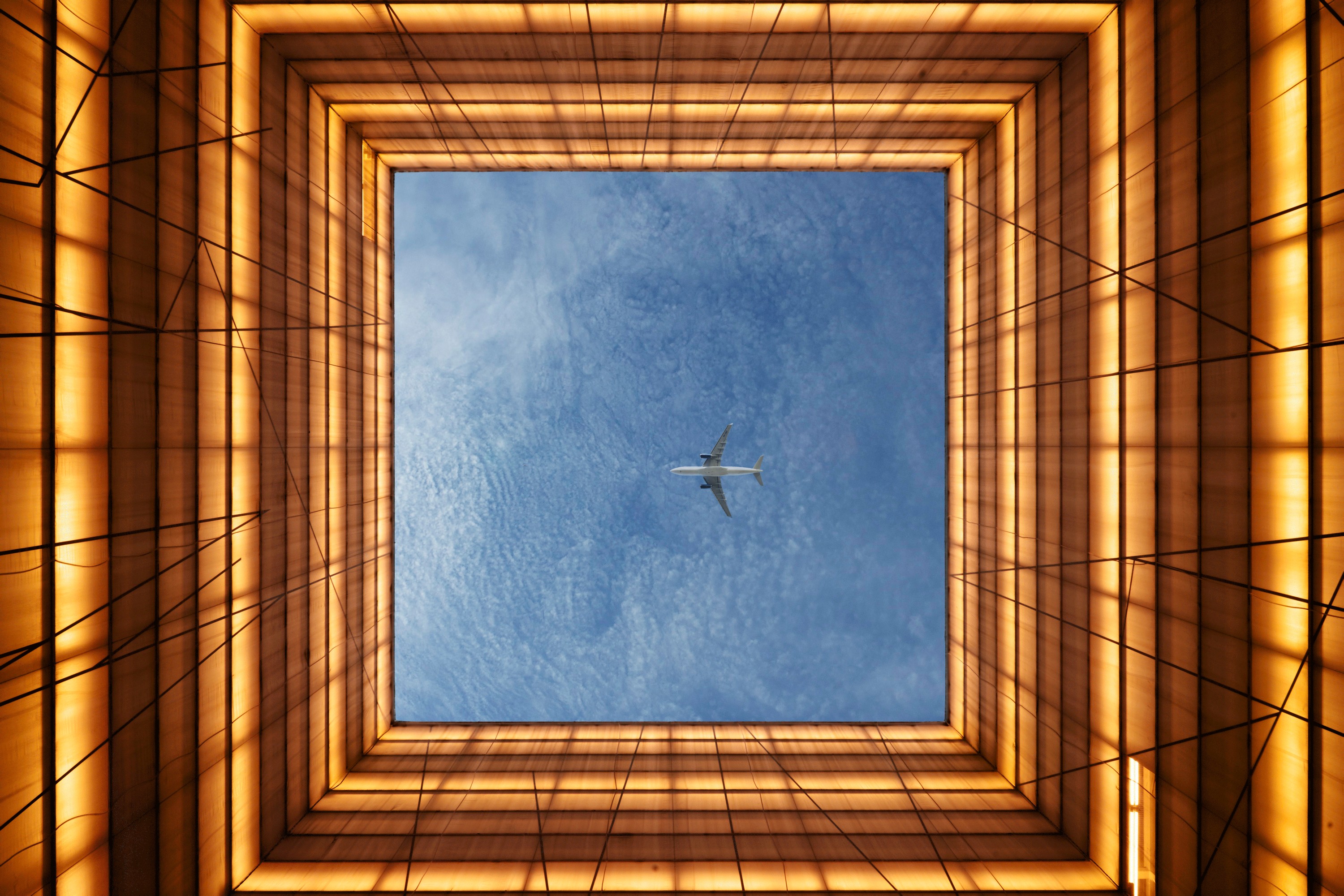 sky, Airplane, Construction site Wallpaper