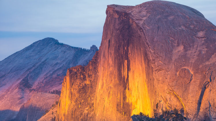 nature, Landscape, Mountains, Birds eye view, Yosemite National Park, Sunlight, Half Dome HD Wallpaper Desktop Background