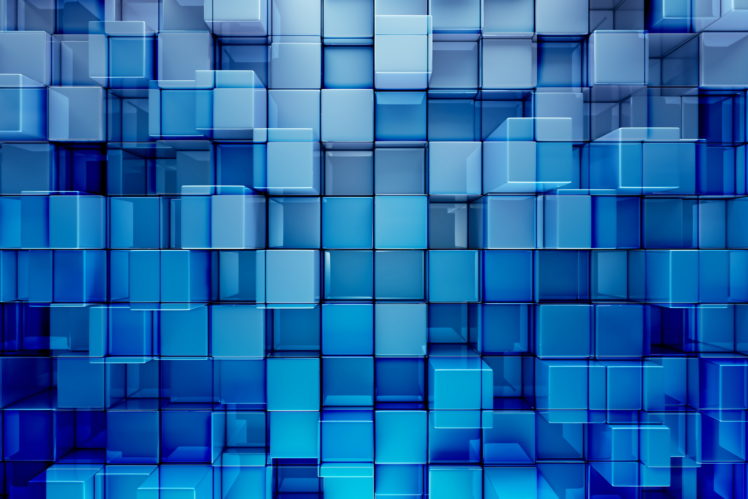 Blue Blocks Abstract Background HD Wallpaper Desktop Background