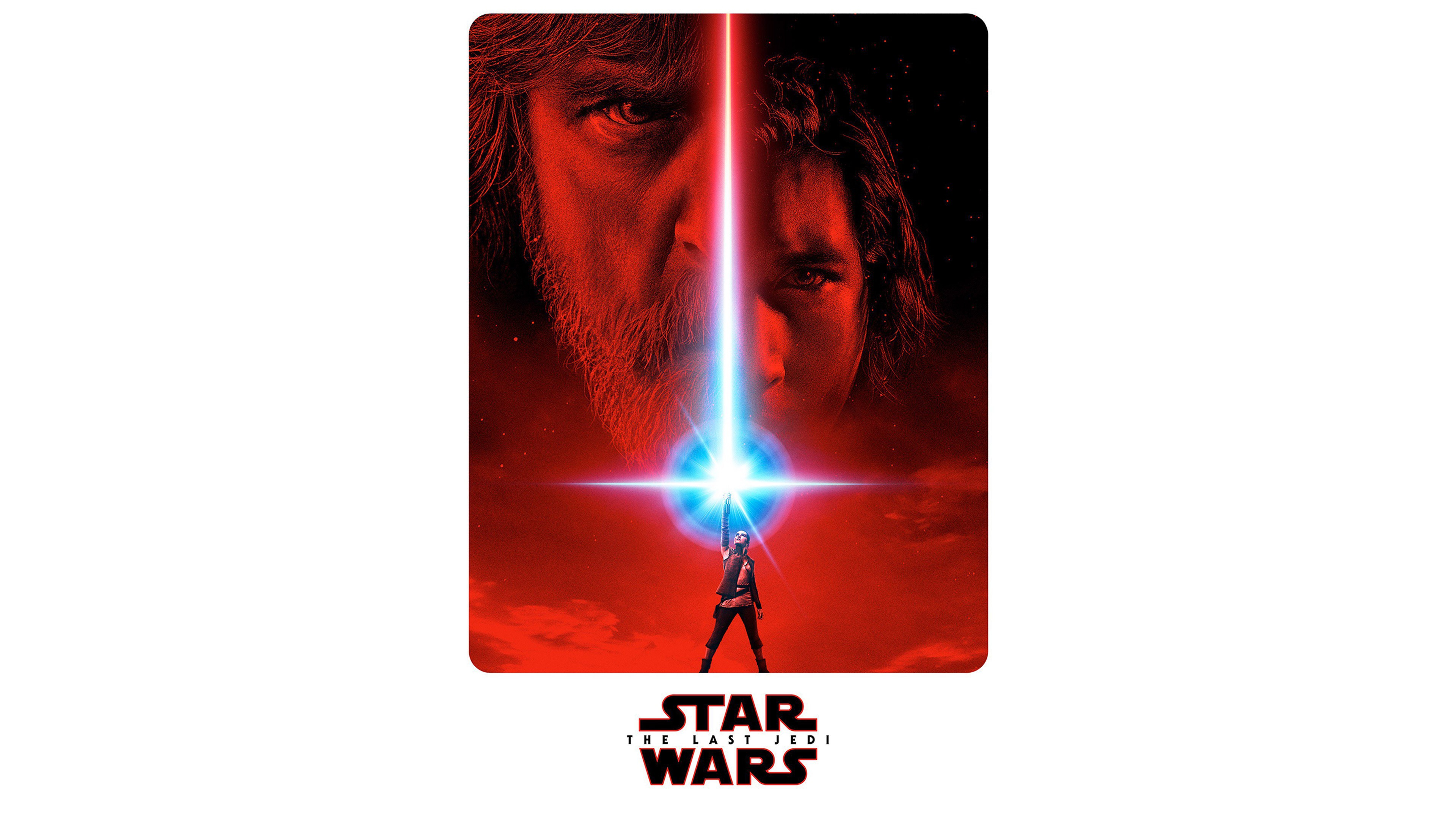 Luke Skywalker, Star Wars, Star Wars: The Last Jedi, Lightsaber, Movie poster Wallpaper