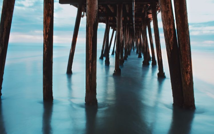 pier, Sea, Water, Blue HD Wallpaper Desktop Background