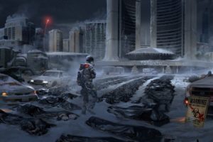 video games, Apocalyptic, Tom Clancys The Division, Ubisoft, Toronto, Artwork, Digital art, Snow, City, Science fiction