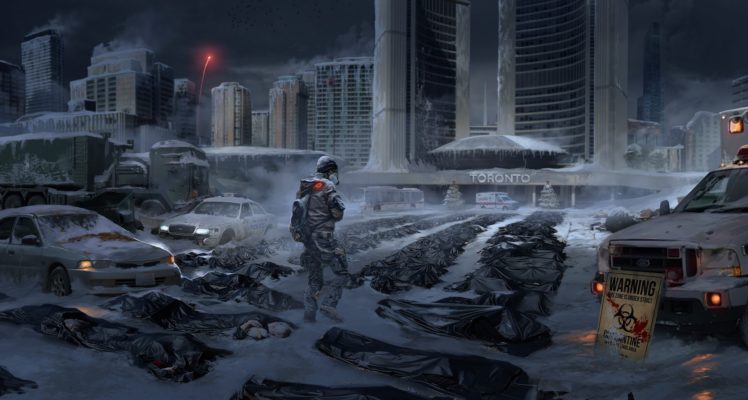 video games, Apocalyptic, Tom Clancys The Division, Ubisoft, Toronto, Artwork, Digital art, Snow, City, Science fiction HD Wallpaper Desktop Background