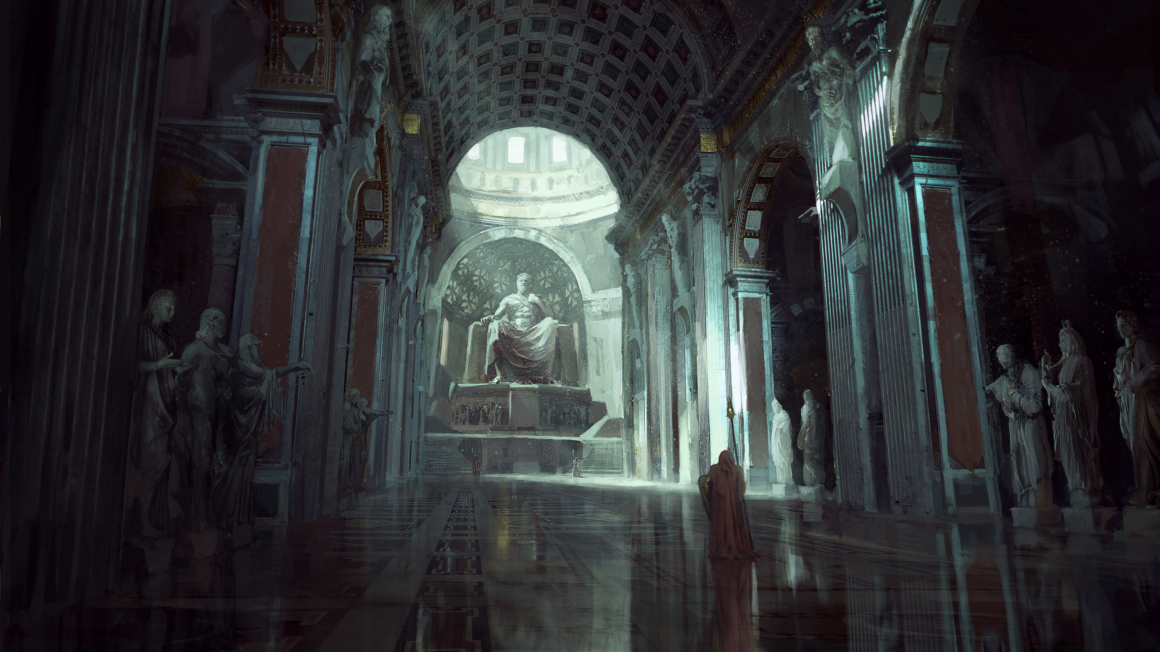 Path of Exile, Digital art, Video games, Statue, Palace Wallpaper