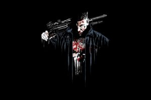 The Punisher, Jon Bernthal, Men, Marvel Cinematic Universe, Netflix, Marvel Comics, Sniper rifle, Simple background, Digital art, Artwork