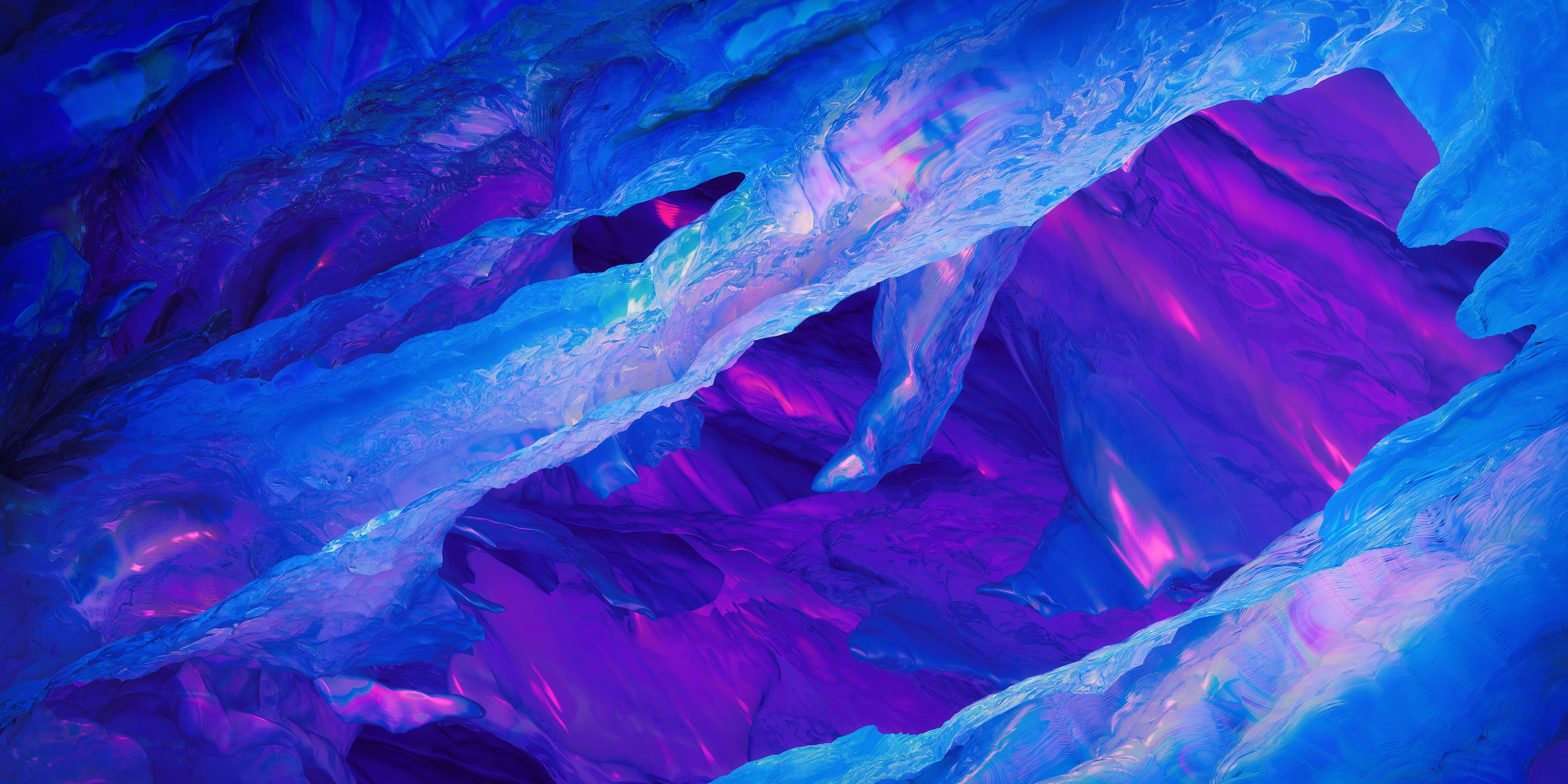 ice, Purple, Blue, Oneplus5, Digital art, CGI Wallpaper