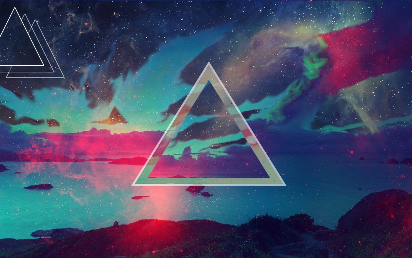 abstract, Triangle, Pink shoes Wallpaper