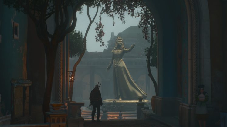 Geralt of Rivia, The Witcher 3: Wild Hunt, Statue, Video games, The Witcher HD Wallpaper Desktop Background
