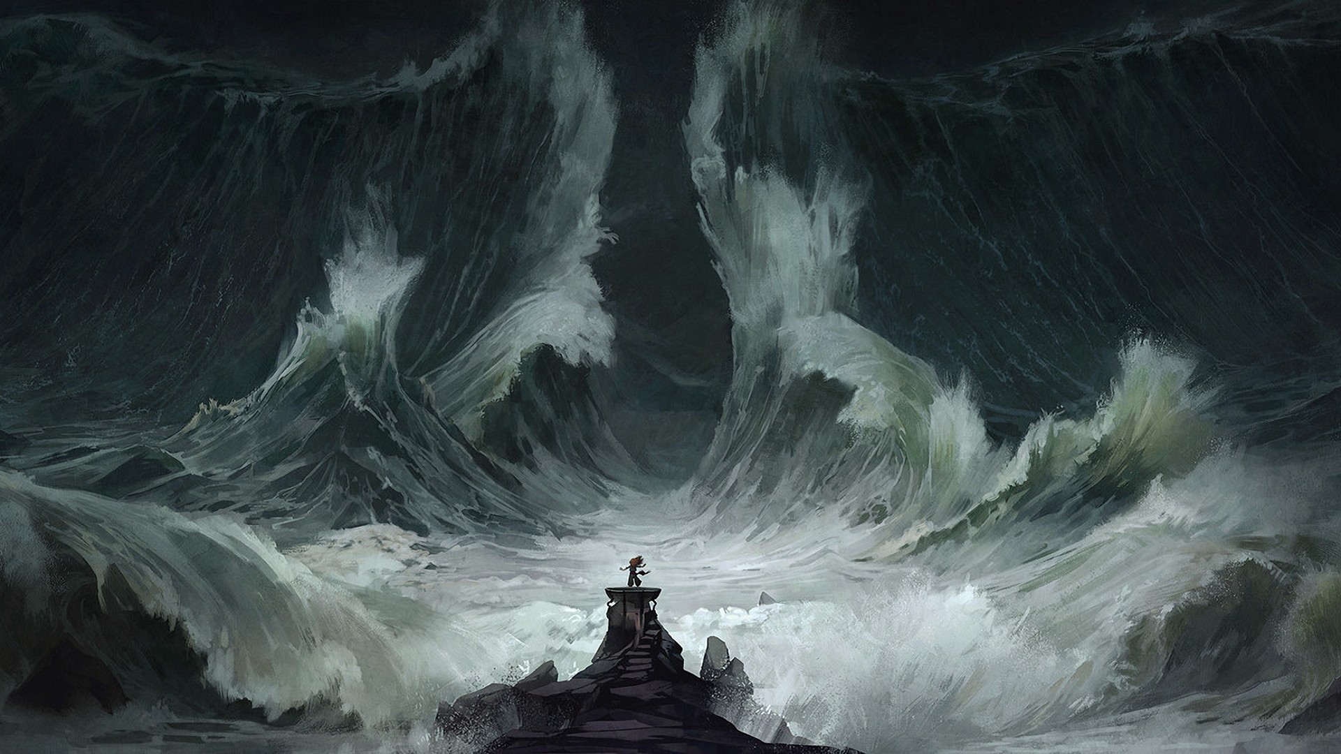 waves, Storm, Sea Wallpaper