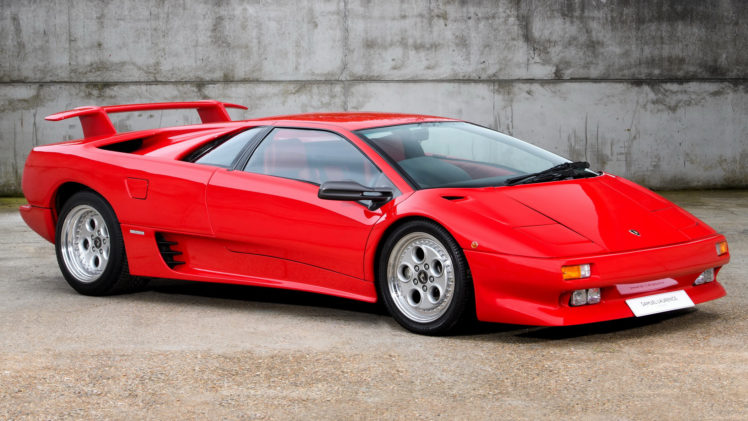 Lamborghini Diablo, Red cars, Vehicle, Side view HD Wallpaper Desktop Background