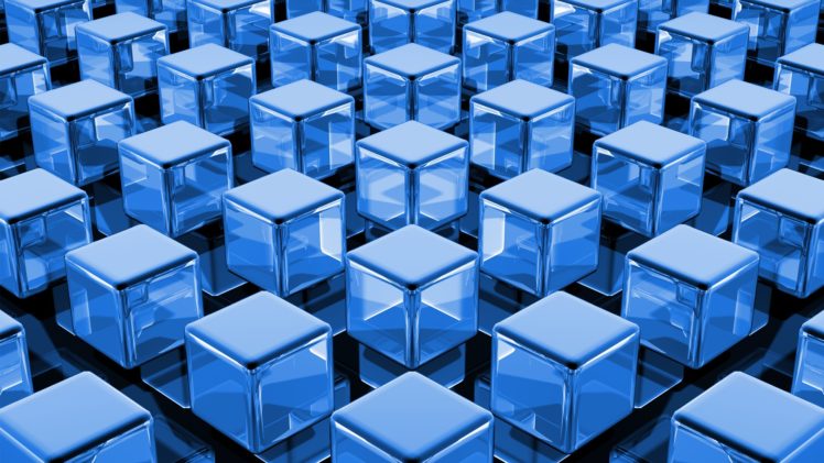 blue, Digital art, Cube HD Wallpaper Desktop Background