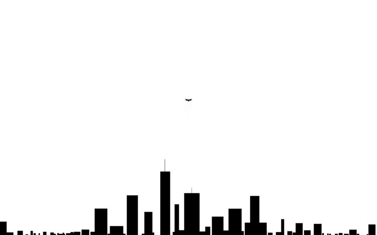 simple, Minimalism, City, Silhouette, Batman logo HD Wallpaper Desktop Background