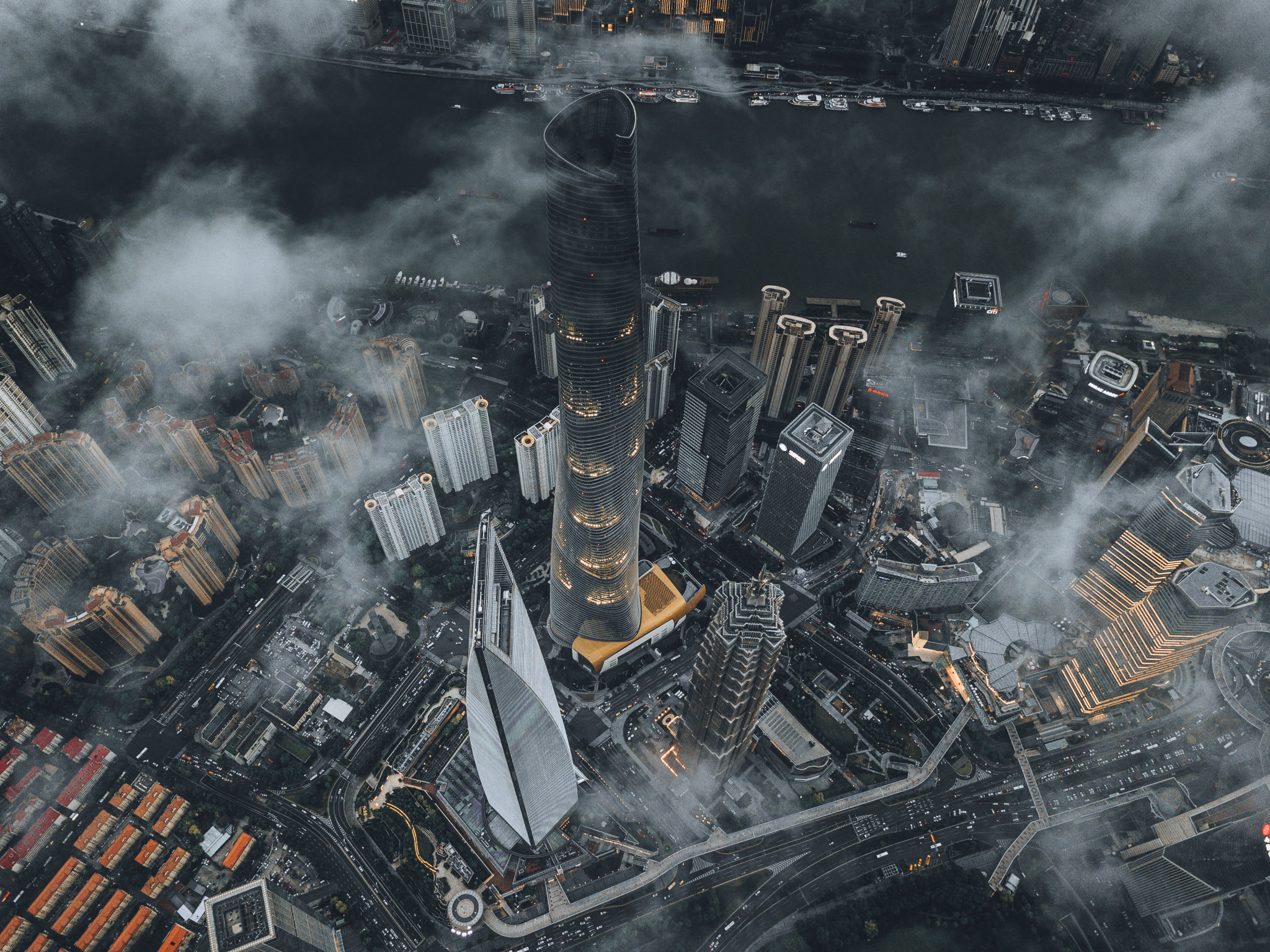 architecture, Cityscape, Shanghai, Clouds, Skyscraper Wallpaper
