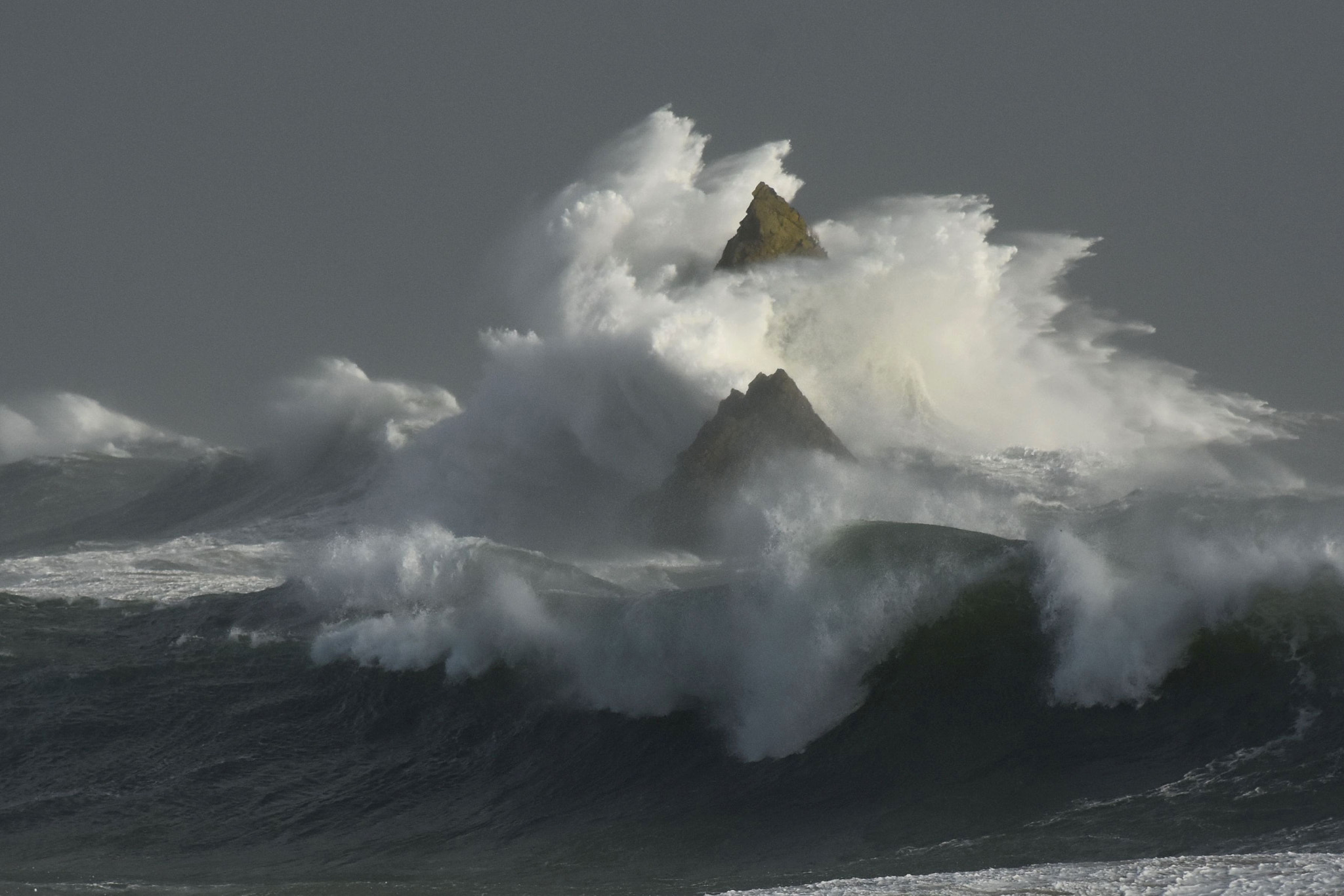 Ann Elliott, Sea, Storm, Waves, Rock, Nature Wallpaper